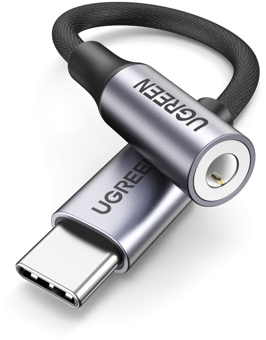 Адаптер UGREEN USB-C — 3.5 мм, серый
