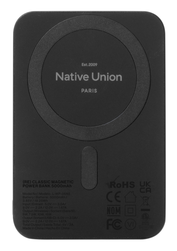 Аккумулятор Native Union (Re) Classic MagSafe, 5000 мАч, черный