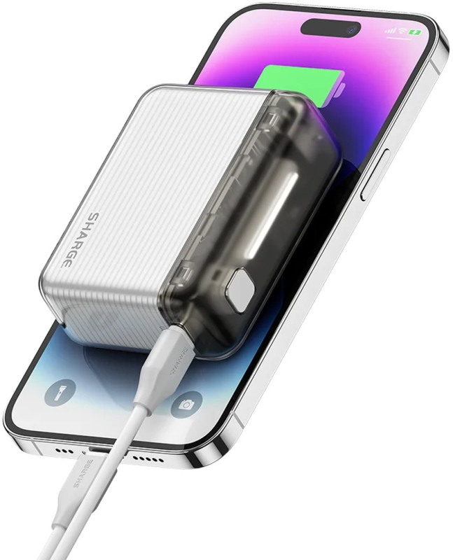 Аккумулятор Sharge Mini PD, QC, 20Вт, 10000mAh, белый