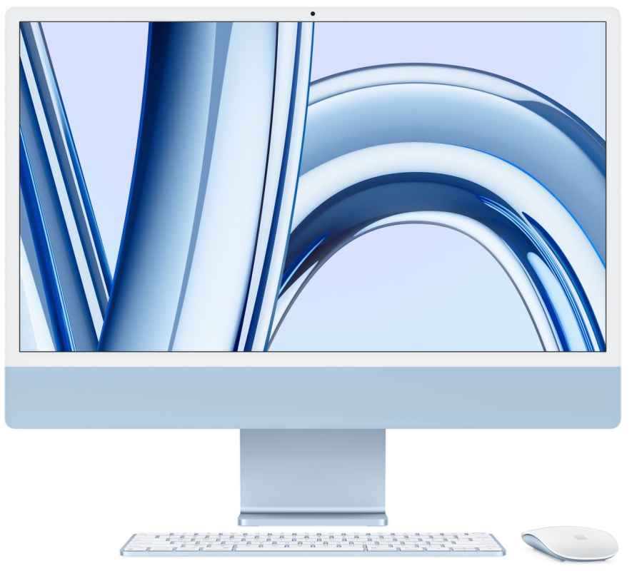 Apple iMac 24″ Retina 4,5K, M3 (8C CPU, 10C GPU, 2023), 8 ГБ, 256 ГБ SSD, синий