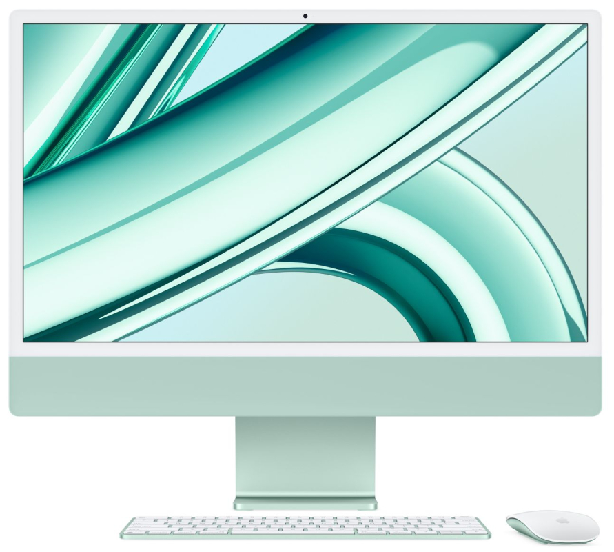 Apple iMac 24″ Retina 4,5K, M3 (8C CPU, 10C GPU, 2023), 8 ГБ, 512 ГБ SSD, зеленый