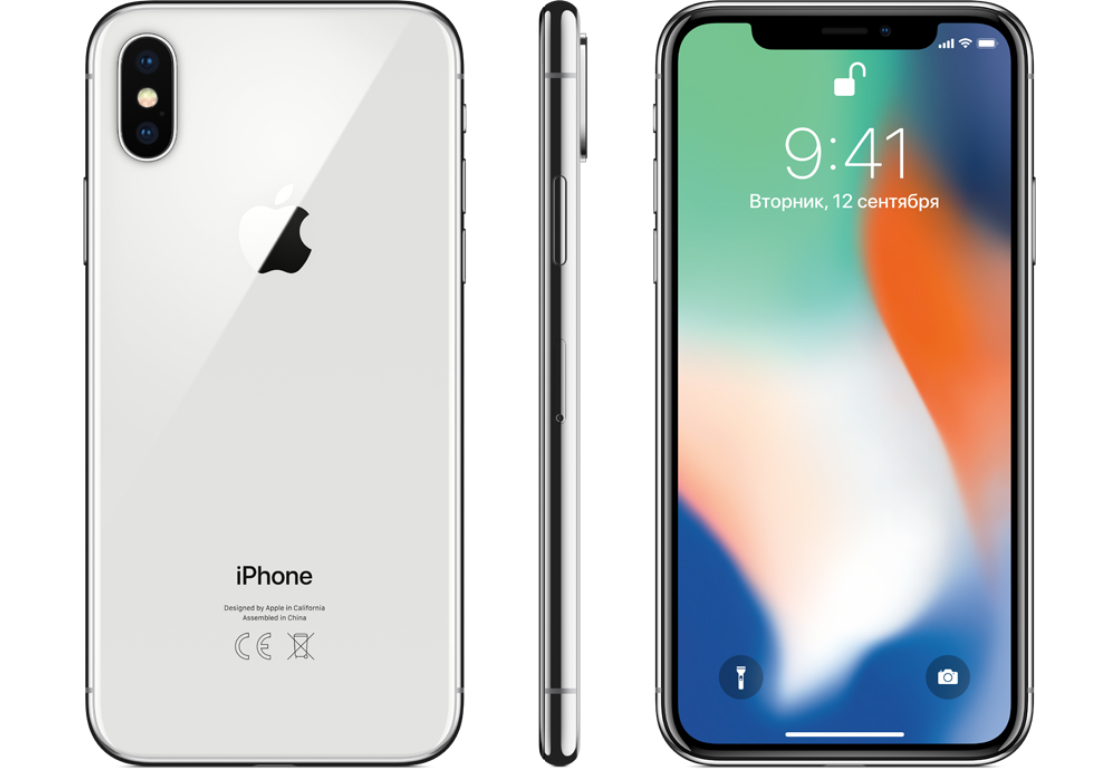 Apple iPhone X, 256 ГБ, серебристый