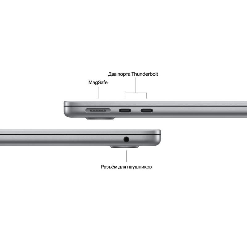 Apple MacBook Air 13″ (M3, 8C CPU/10C GPU, 2024), 16 ГБ, 2 ТБ SSD, «серый космос»