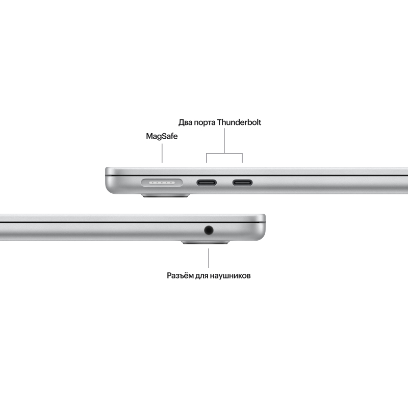 Apple MacBook Air 13″ (M3, 8C CPU/8C GPU, 2024), 8 ГБ, 256 ГБ SSD, серебристый