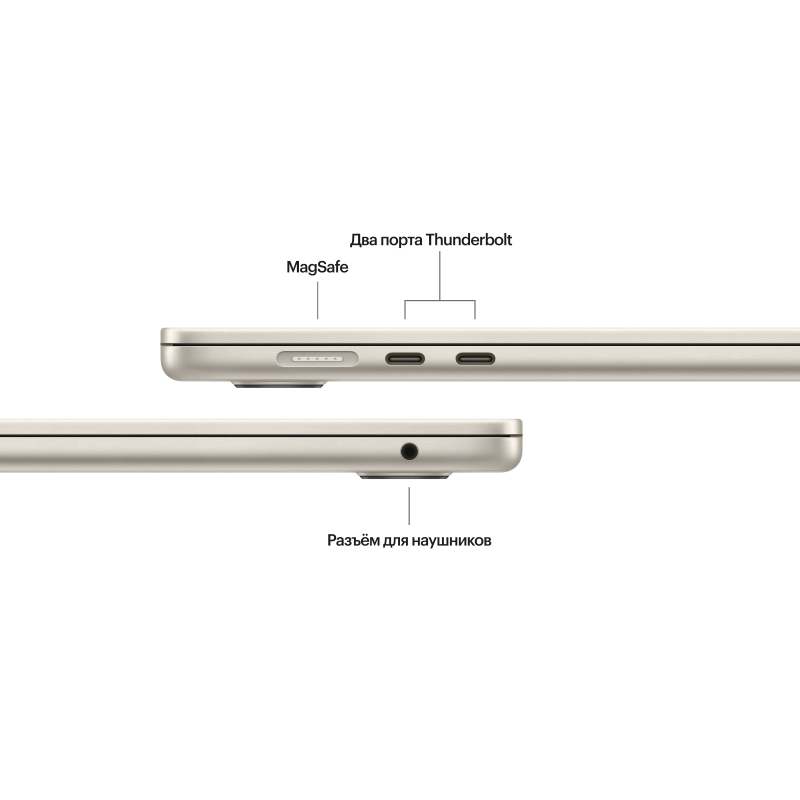 Apple MacBook Air 15″ (M3, 8C CPU/10C GPU, 2024), 16 ГБ, 512 ГБ SSD, «сияющая звезда»