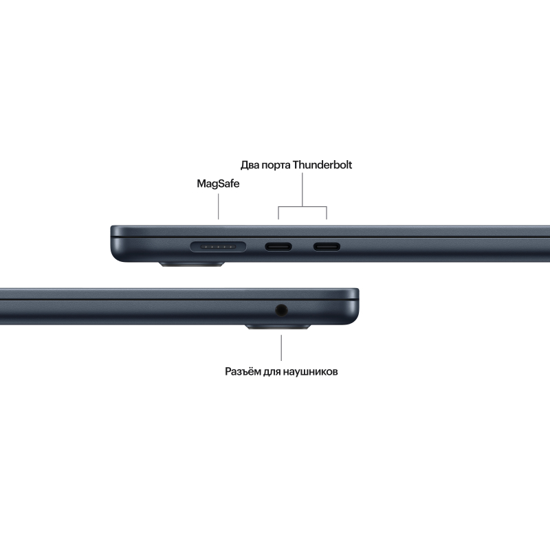 Apple MacBook Air 15″ (M3, 8C CPU/10C GPU, 2024), 8 ГБ, 512 ГБ SSD, «полуночный черный»