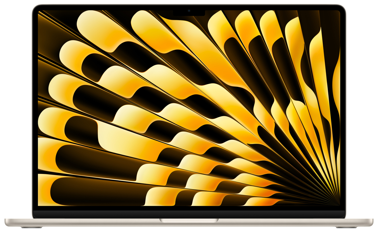 Apple MacBook Air 15″ (M3, 8C CPU/10C GPU, 2024), 8 ГБ, 512 ГБ SSD, «сияющая звезда»