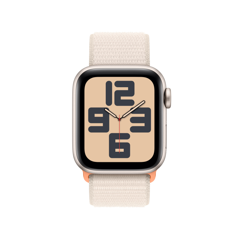 Apple Watch SE 2023, 40 мм, корпус из алюминия цвета «сияющая звезда», спортивный браслет цвета «сияющая звезда»