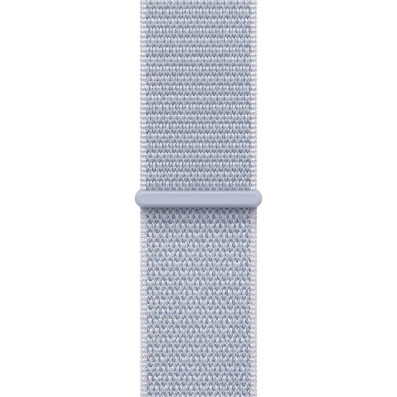 Apple Watch SE 2024, 40 мм, корпус из алюминия серебристого цвета, спортивный браслет дымчато-голубого цвета