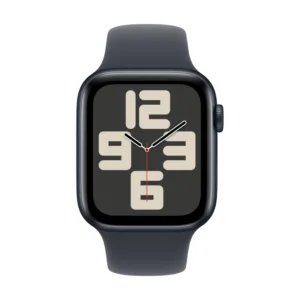 Apple Watch SE 2024, 44 мм, корпус из алюминия цвета «полуночный черный», спортивный ремешок цвета «полуночный черный» M/L