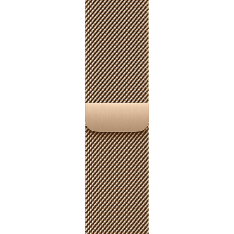 Apple Watch Series 10, 46 мм, корпус из титана цвета «титановый золотой», «миланская петля» золотого цвета, S/M
