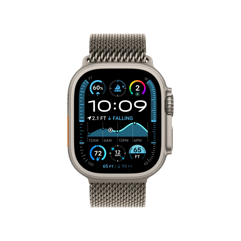 Apple Watch Ultra 2 GPS + Cellular, 49 мм, корпус из бежевого титана, ремешок Milanese бежевого цвета, L