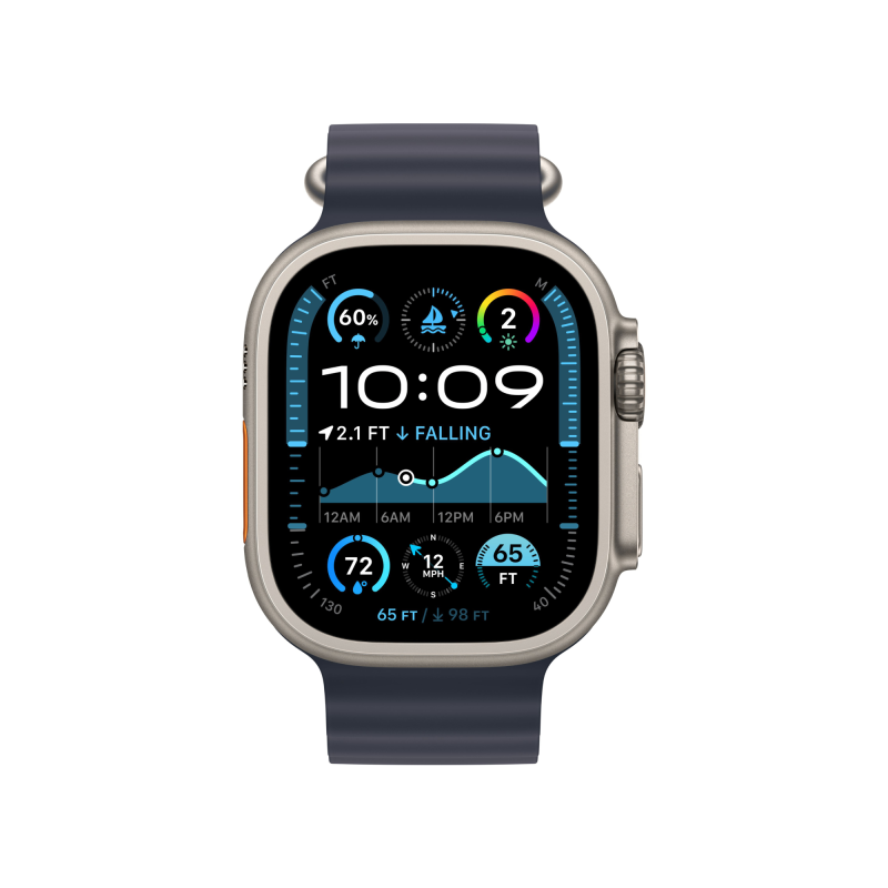 Apple Watch Ultra 2 GPS + Cellular, 49 мм, корпус из бежевого титана, ремешок Ocean темно-синего цвета