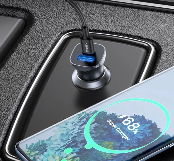 Автомобильное зарядное устройство EnergEA CD130 USB-C + USB-A, 30 Вт, серый
