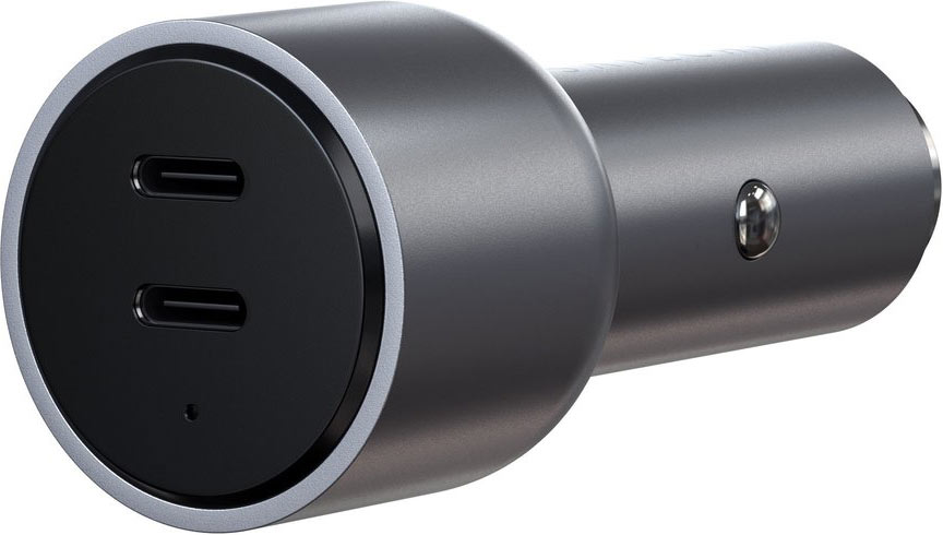 Автомобильное зарядное устройство Satechi Car Charger 2xUSB-C, 40Вт, серый космос
