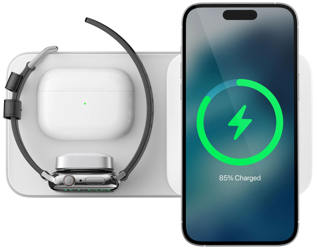 Беспроводное зарядное устройство Nomad Base One Max V2 MagSafe, 15 Вт, серебристый
