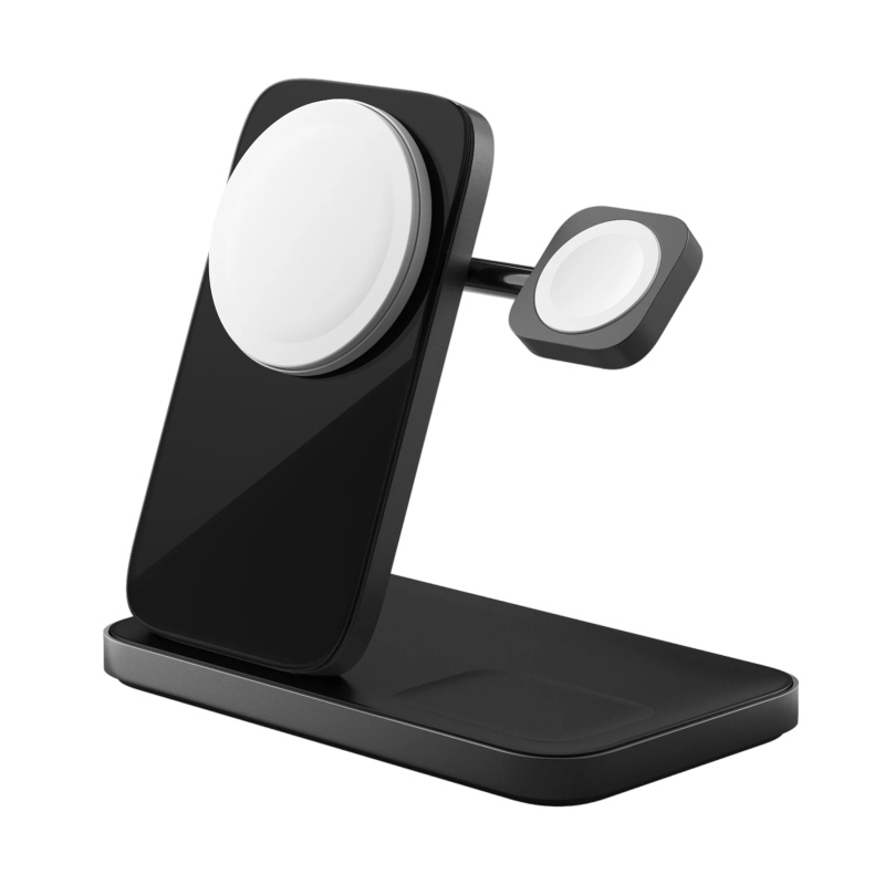 Беспроводное зарядное устройство Nomad Stand One Max 3-in-1 MagSafe, 15 Вт, Qi2, черный