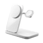 Беспроводное зарядное устройство Nomad Stand One Max 3-in-1 MagSafe, 15 Вт, Qi2, серебристый