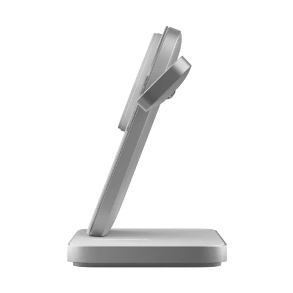 Беспроводное зарядное устройство Nomad Stand One Max 3-in-1 MagSafe, 15 Вт, Qi2, серебристый