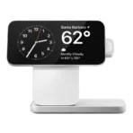 Беспроводное зарядное устройство Nomad Stand One Max 3-in-1 MagSafe, 15 Вт, Qi2, серебристый
