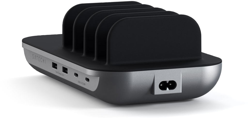 Беспроводное зарядное устройство Satechi Dock5 Multi-Device Charging Station, серый космос