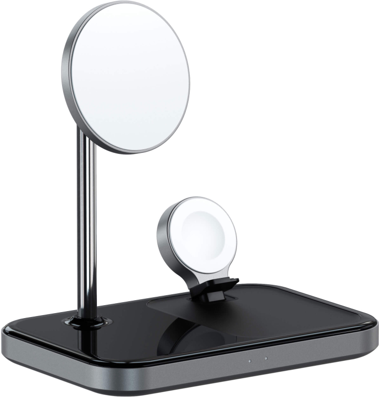 Беспроводное зарядное устройство Satechi Magnetic Wireless Charging Stand 3 в 1, черный