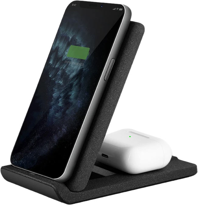 Беспроводное зарядное устройство Uniq Vertex Duo Foldable 2-in-1 15Вт, серый