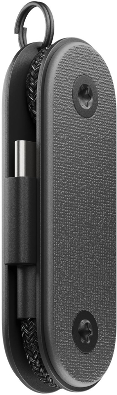 Брелок Native Union Pocket + кабель USB-С – USB-С, пластик, черный