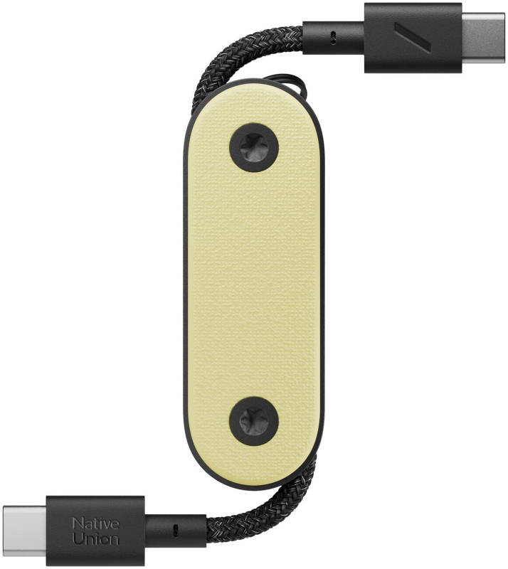 Брелок Native Union Pocket + кабель USB-С – USB-С, пластик, лимонный