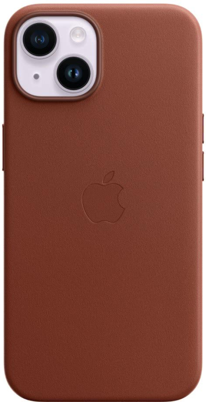Чехол Apple MagSafe для iPhone 14, кожа, коричневый