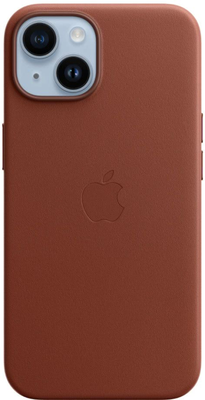 Чехол Apple MagSafe для iPhone 14, кожа, коричневый