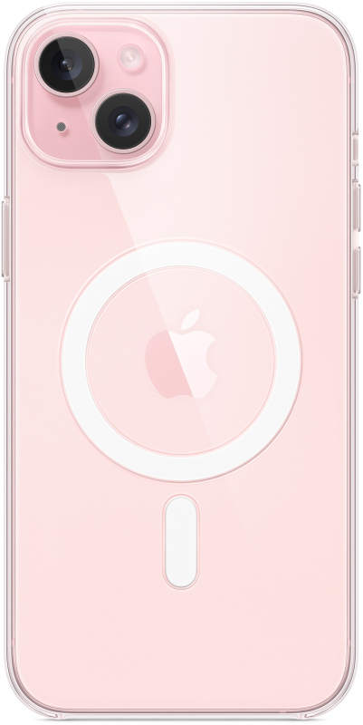 Чехол Apple MagSafe для iPhone 15 Plus, поликарбонат, прозрачный