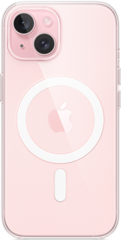 Чехол Apple MagSafe для iPhone 15, поликарбонат, прозрачный