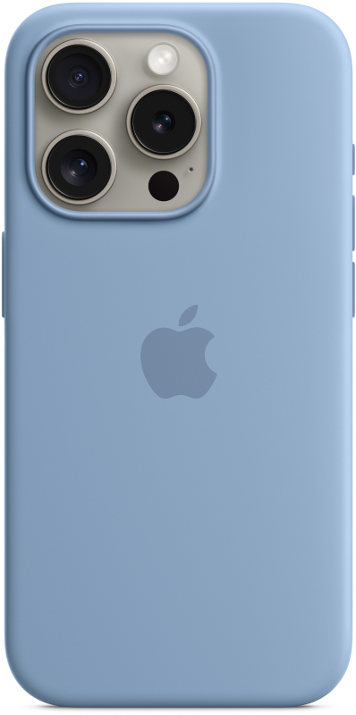 Чехол Apple MagSafe для iPhone 15 Pro, силикон, «морозный голубой»