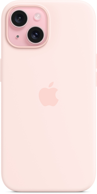 Чехол Apple MagSafe для iPhone 15, силикон, розовый