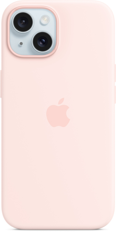 Чехол Apple MagSafe для iPhone 15, силикон, розовый