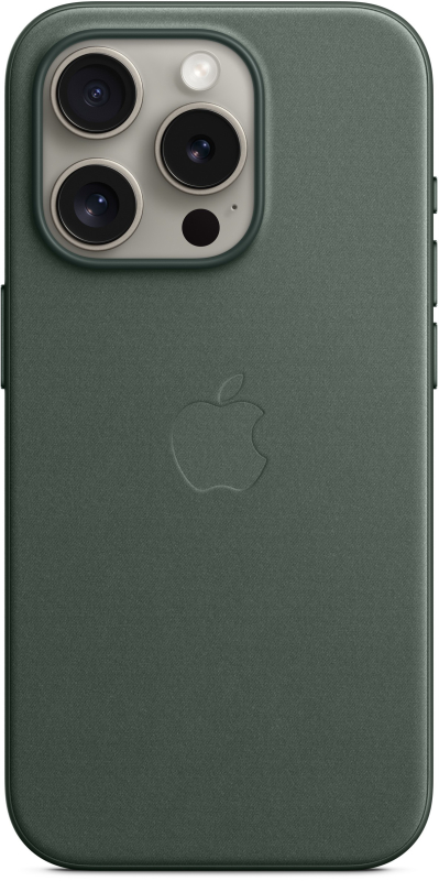 Чехол Apple MagSafe FineWoven для iPhone 15 Pro, зеленый
