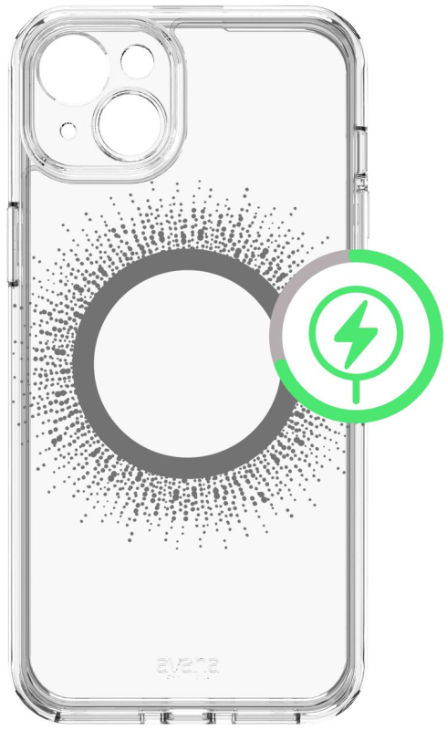 Чехол Avana AURA для iPhone 15 Plus MagSafe, прозрачный/черный