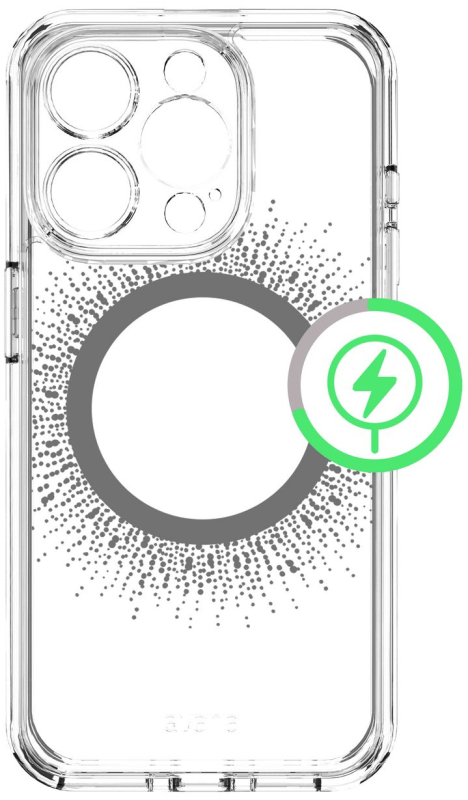 Чехол Avana AURA для iPhone 15 Pro MagSafe, прозрачный/черный
