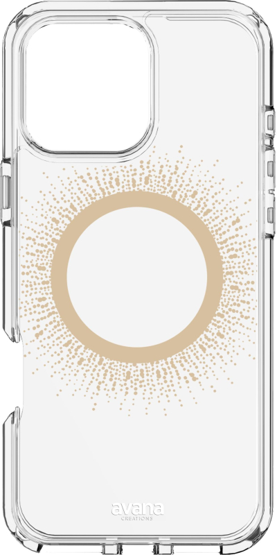 Чехол AVANA Aura для iPhone 16 Pro Max MagSafe, прозрачный+золотой