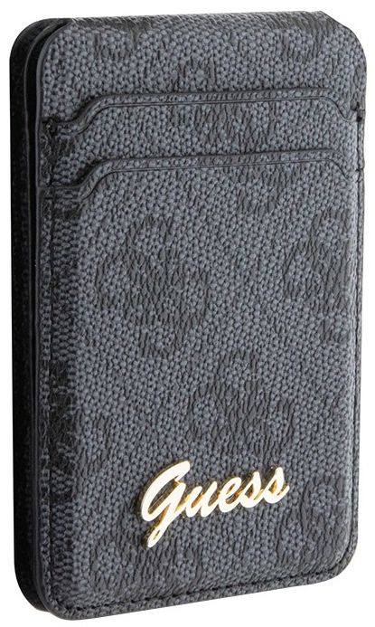 Чехол-бумажник Guess Wallet Cardslot Magsafe Script logo, черный