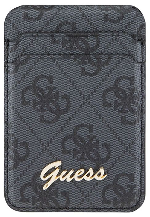 Чехол-бумажник Guess Wallet Cardslot Magsafe Script logo, черный