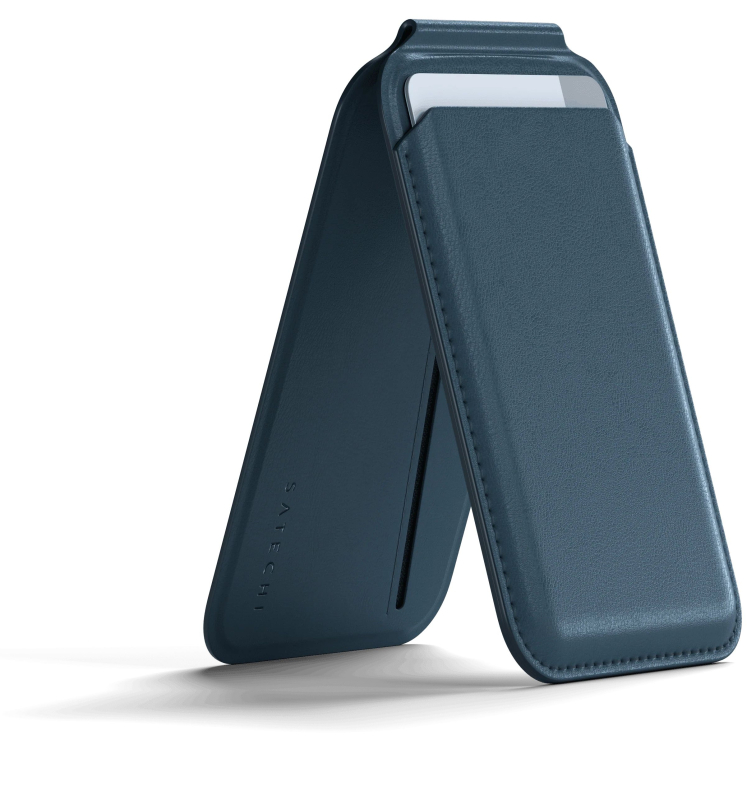Чехол-бумажник Satechi Magnetic Wallet Stand MagSafe, темно-синий