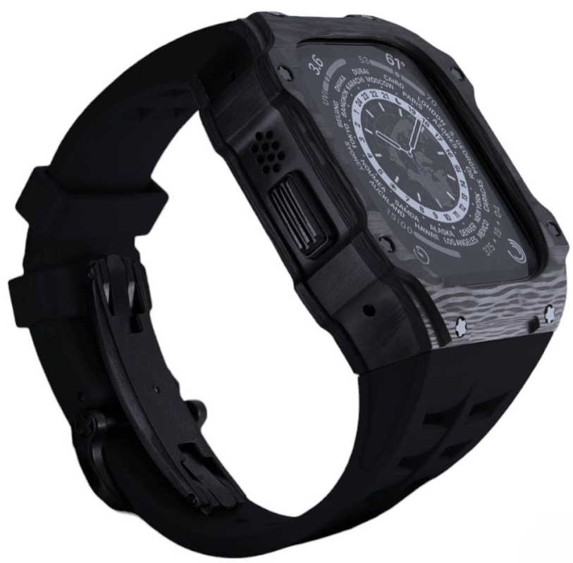 Чехол Caviar Case Driver для Apple Watch Ultra 49 мм, карбон, черный