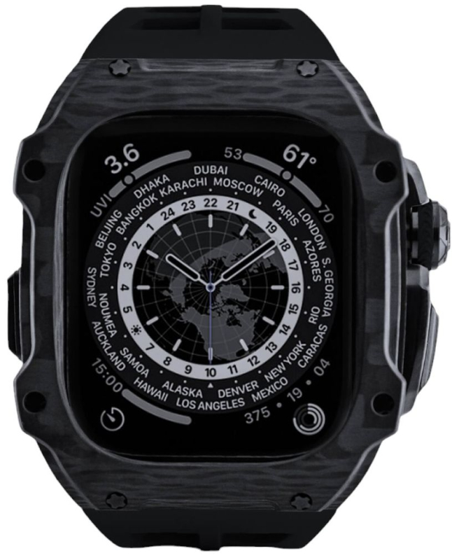 Чехол Caviar Case Driver для Apple Watch Ultra 49 мм, карбон, черный