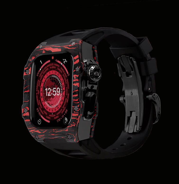 Чехол Caviar Case Extreme Hellfire для Apple Watch 45 мм, сталь, черный/красный