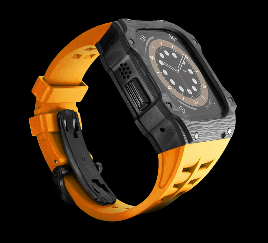 Чехол Caviar Case Hypercarfor для Apple Watch Ultra 49 мм, сталь, черный/золотой