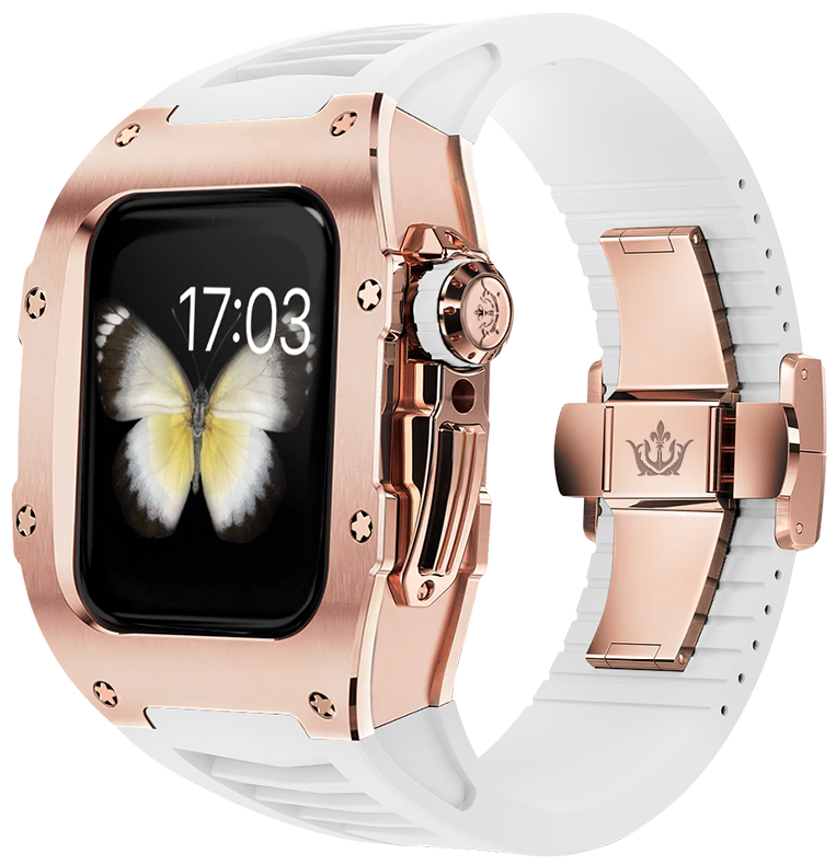 Чехол Caviar Case Supreme Enchant для Apple Watch 41 мм, сталь, розовое золото