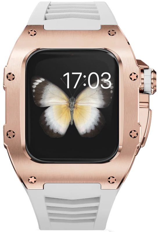 Чехол Caviar Case Supreme Enchant для Apple Watch 41 мм, сталь, розовое золото