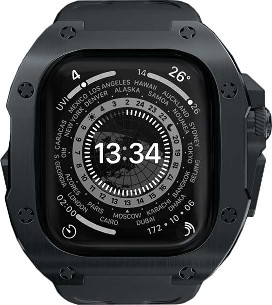 Чехол Caviar Case Supreme Phantom для Apple Watch Ultra 49 мм, титан, черный